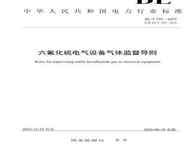 DL/T 595—2025 六氟化硫电气设备气体监督导则