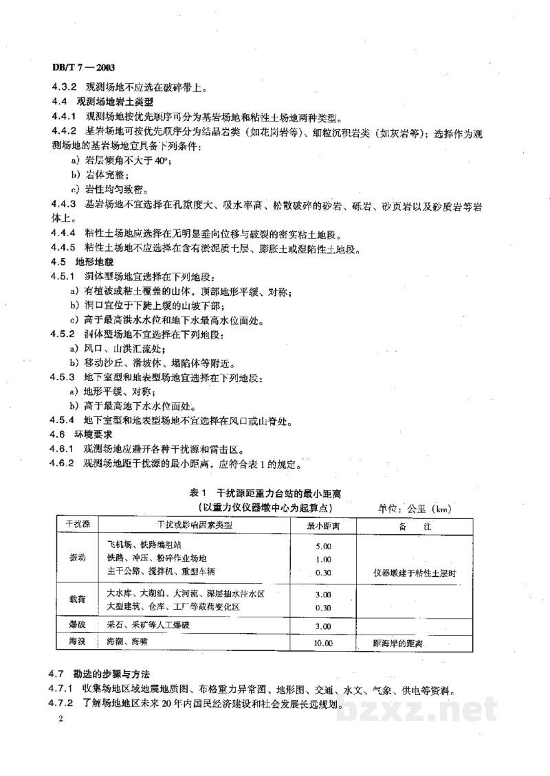 DB/T 7-2003 地震台站建设规范 重力台站 DB/T 7-2003 地震台站建设规范 重力台站