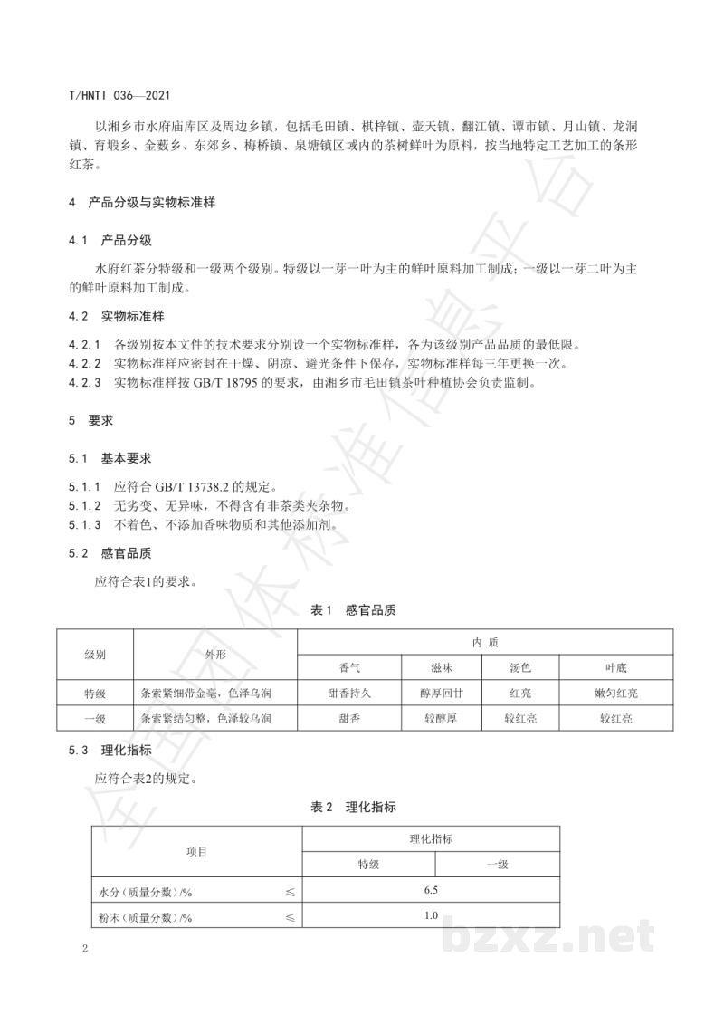 T/HNTI 036-2021水府红茶 T/HNTI 036-2021水府红茶