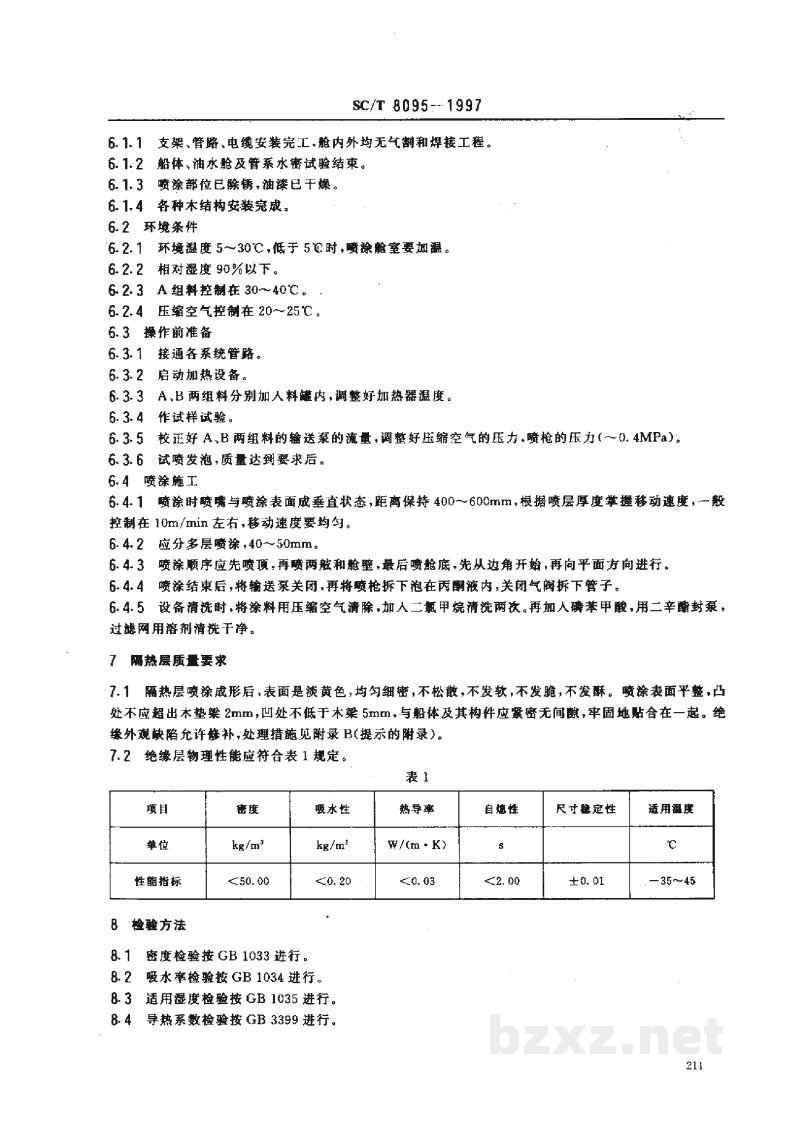 SC/T 8095-1997渔船隔热层发泡操作规程 SC/T 8095-1997渔船隔热层发泡操作规程