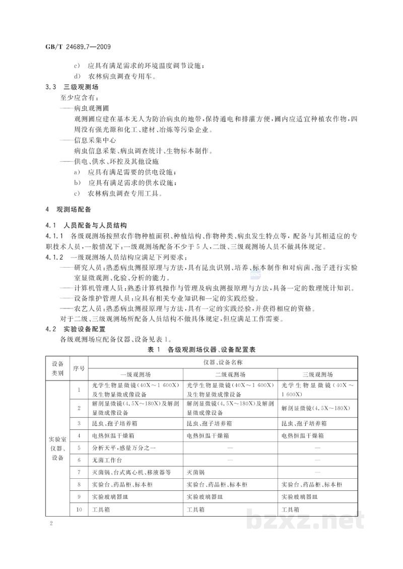 GB/T 24689.7-2009植物保护机械 农林作物病虫观测场 GB/T 24689.7-2009植物保护机械 农林作物病虫观测场