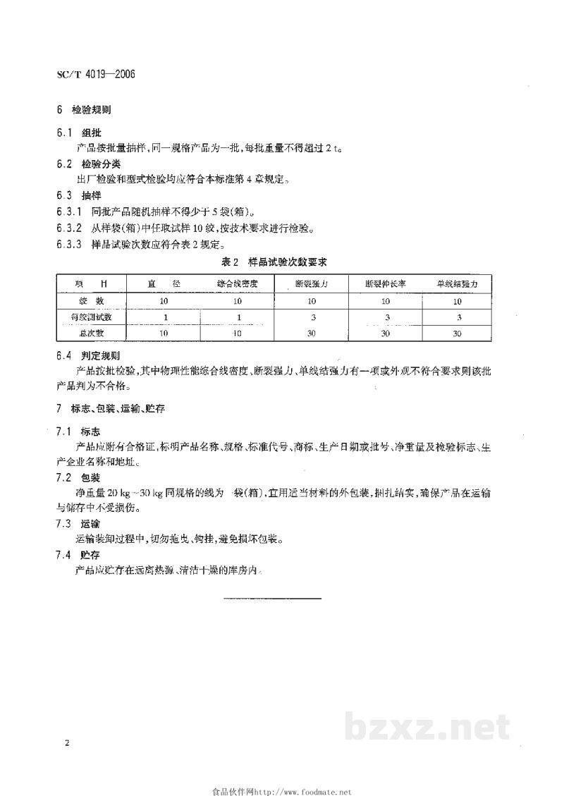 SC/T 4019-2006聚乙烯——聚乙烯醇网线混捻型 SC/T 4019-2006聚乙烯——聚乙烯醇网线混捻型