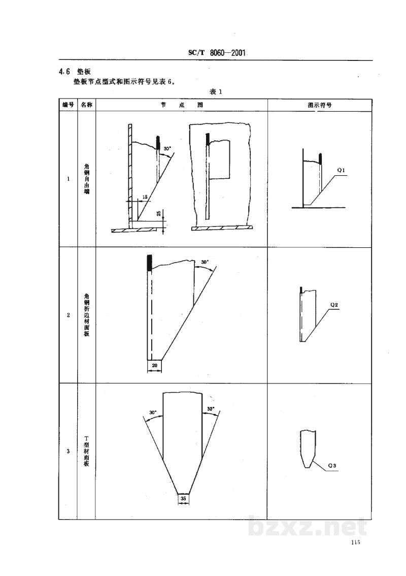 SC/T 8060-2001钢质渔船船体结构节点 SC/T 8060-2001钢质渔船船体结构节点