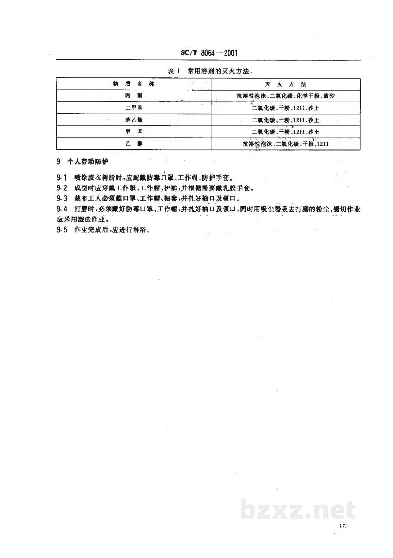 SC/T 8064-2001玻璃钢渔船施工环境及防护要求 SC/T 8064-2001玻璃钢渔船施工环境及防护要求