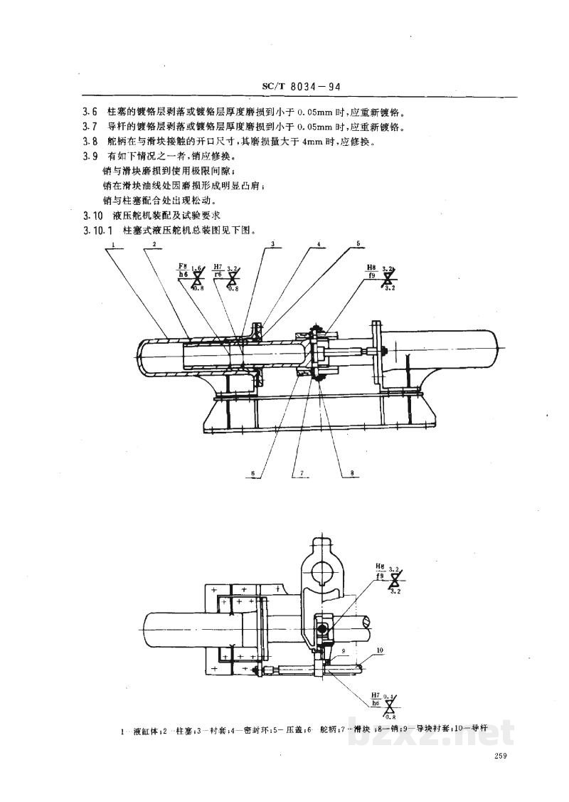 SC/T 8034-1994渔船柱塞式液压舵机修理技术要求 SC/T 8034-1994渔船柱塞式液压舵机修理技术要求
