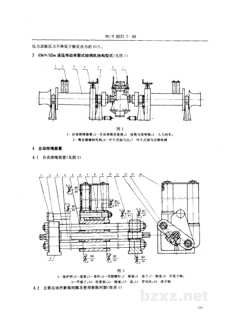 SC/T 8031.1-1994渔船液压串联式绞纲机修理技术条件 SC/T 8031.1-1994渔船液压串联式绞纲机修理技术条件
