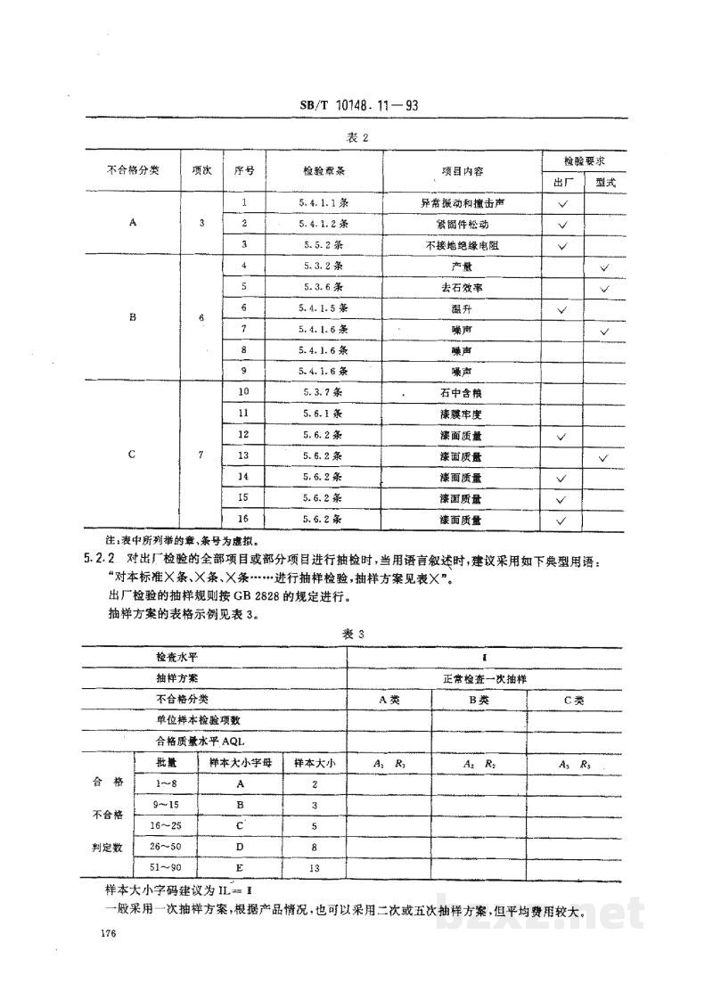 SB/T 10148.11-1993粮油加工机械通用技术条件 产品检验规则 SB/T 10148.11-1993粮油加工机械通用技术条件 产品检验规则