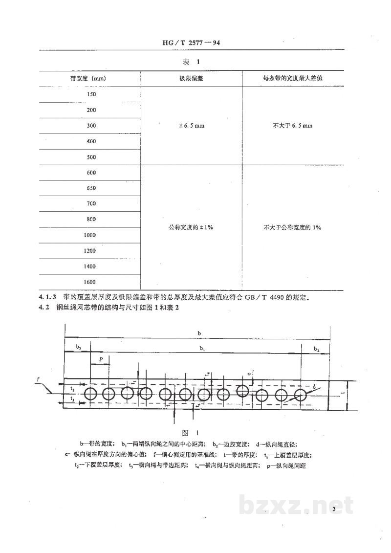 HG/T 2577-1994橡胶提升带 HG/T 2577-1994橡胶提升带