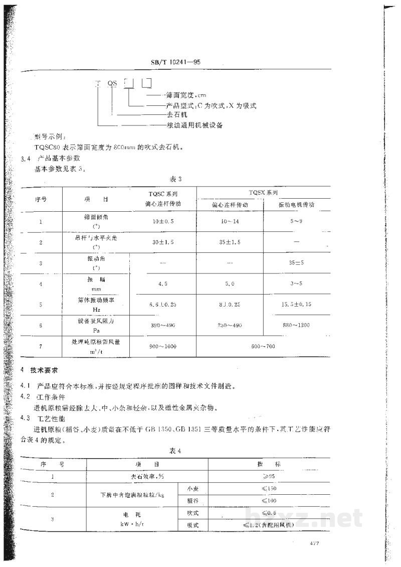 SB/T 10241-1995比重石机通用技术条件 SB/T 10241-1995比重石机通用技术条件