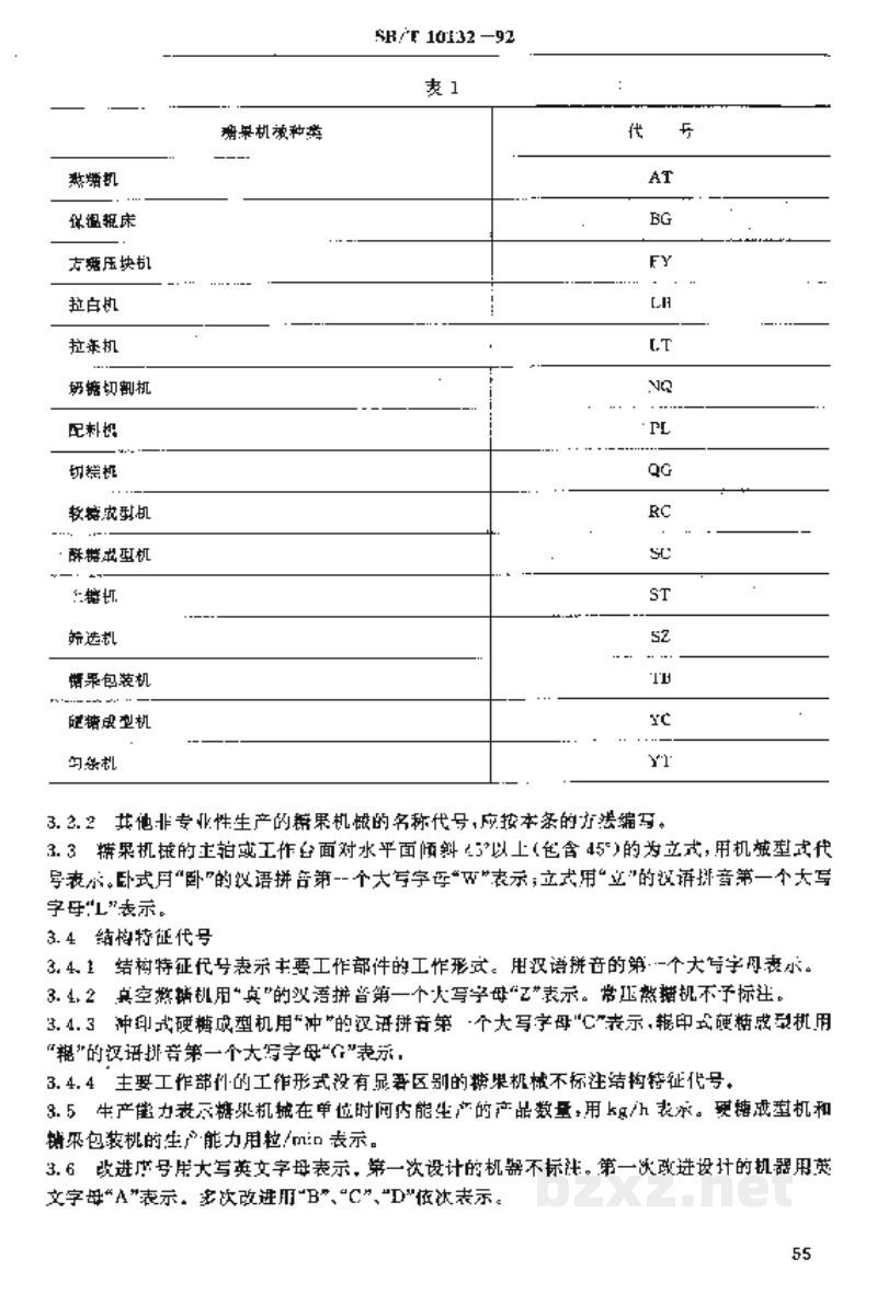 SB/T 10132-1992糖果机械型号编制方法 SB/T 10132-1992糖果机械型号编制方法