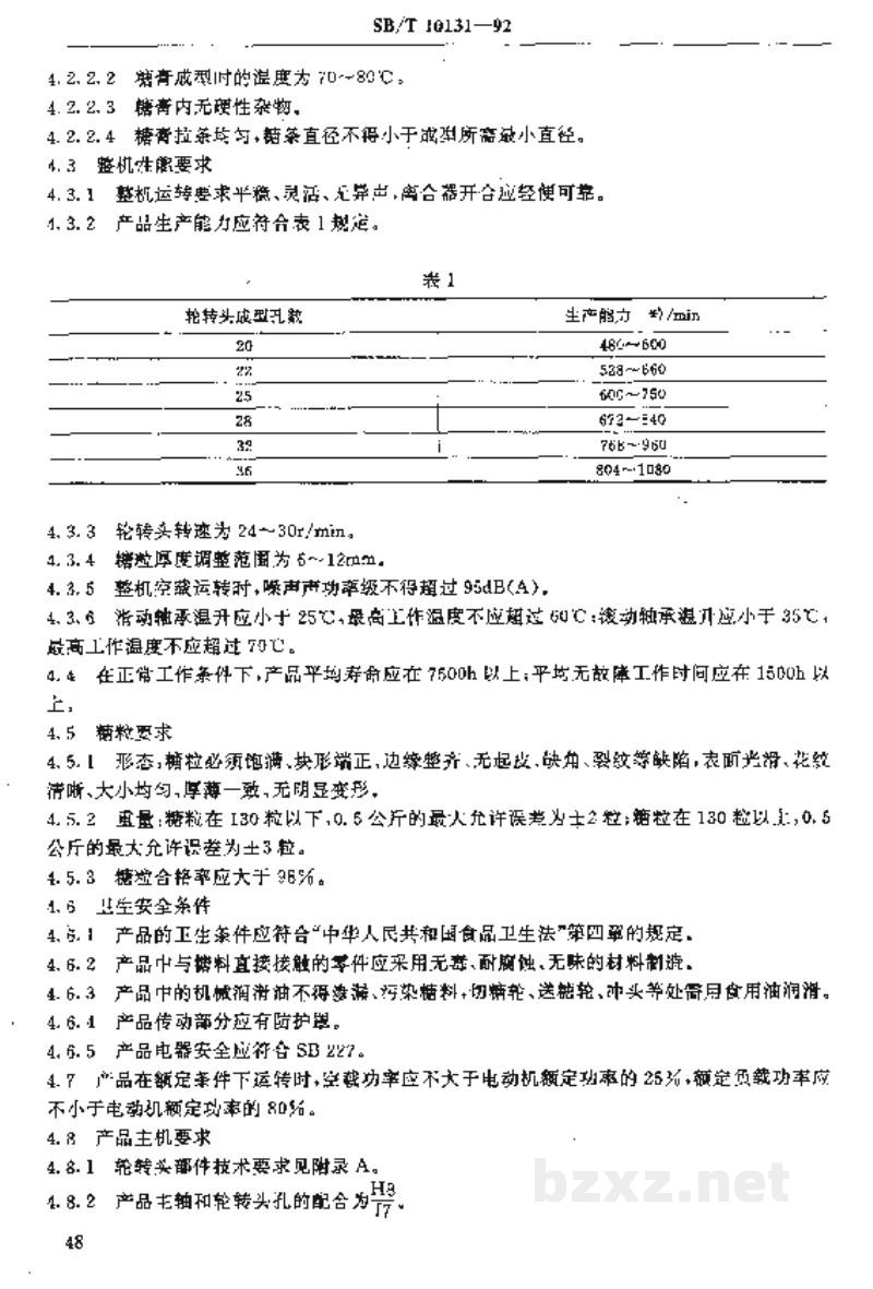 SB/T 10131-1992冲印式硬糖成型机技术条件 SB/T 10131-1992冲印式硬糖成型机技术条件