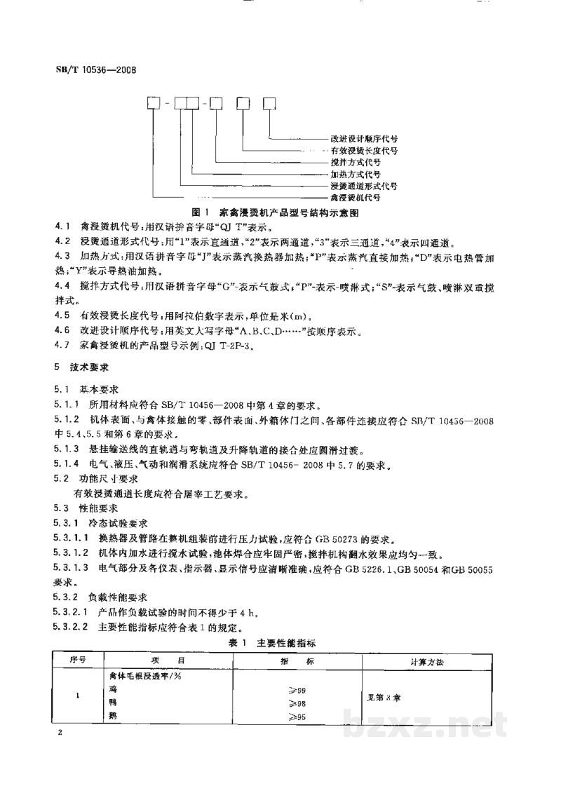SB/T 10536-2009家禽浸烫机 SB/T 10536-2009家禽浸烫机