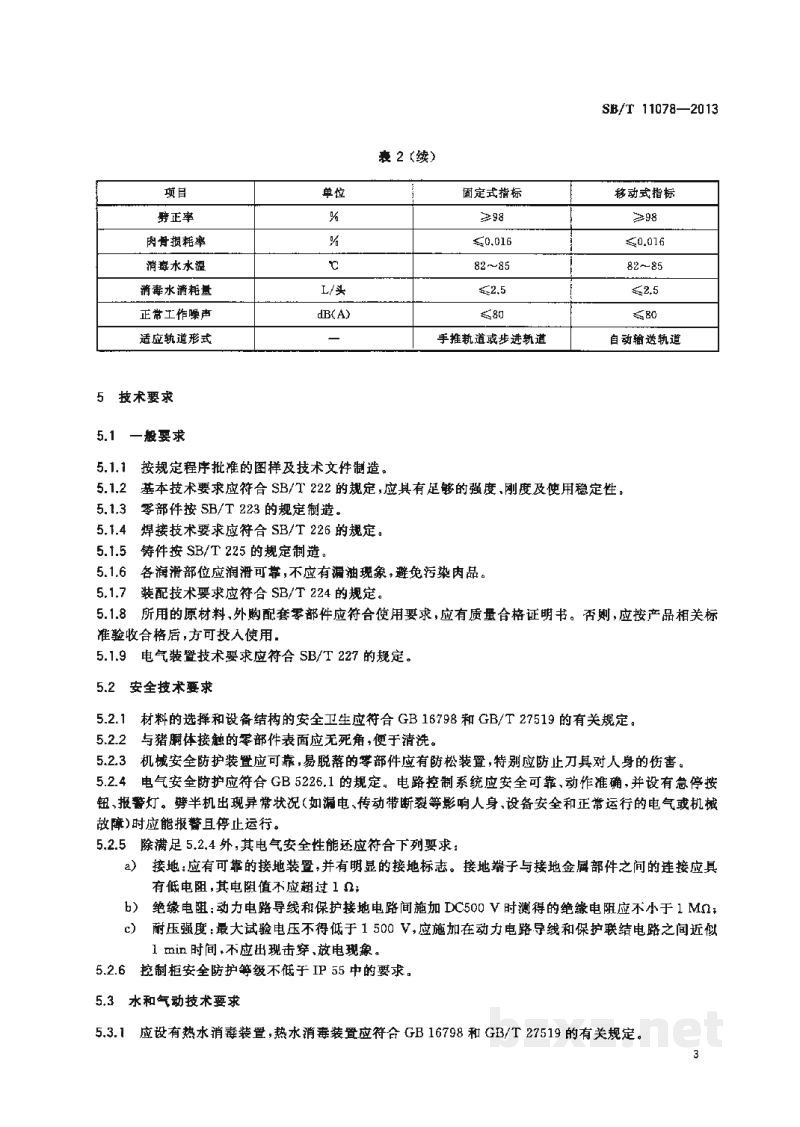 SB/T 11078-2013猪胴体自动劈半机 SB/T 11078-2013猪胴体自动劈半机