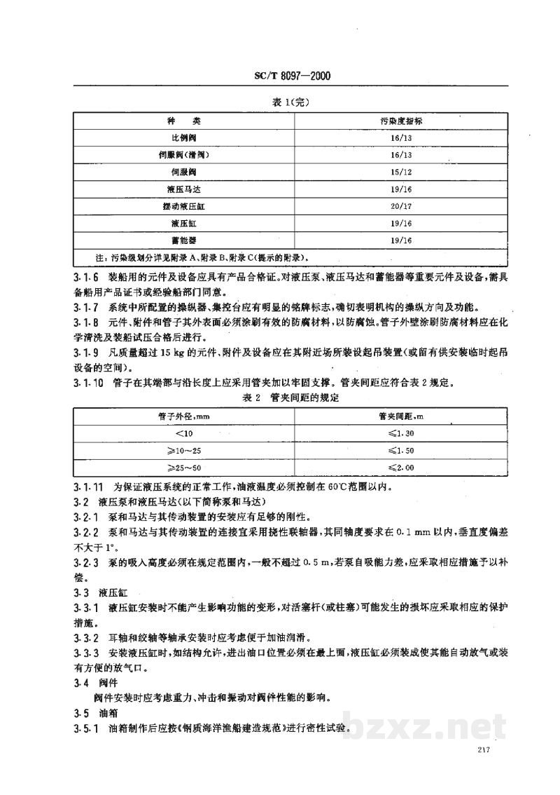 SC/T 8097-2000渔船中高压液压系统安装、调试通用技术条件 SC/T 8097-2000渔船中高压液压系统安装、调试通用技术条件