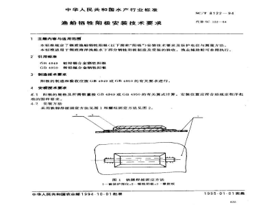 SC/T 8122-1994渔船牺牲阳极安装技术要求