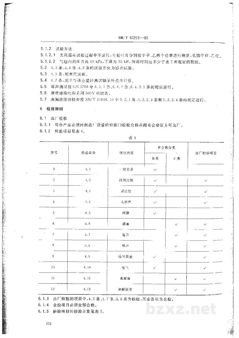 SB/T 10259-1995叶轮关风器 SB/T 10259-1995叶轮关风器