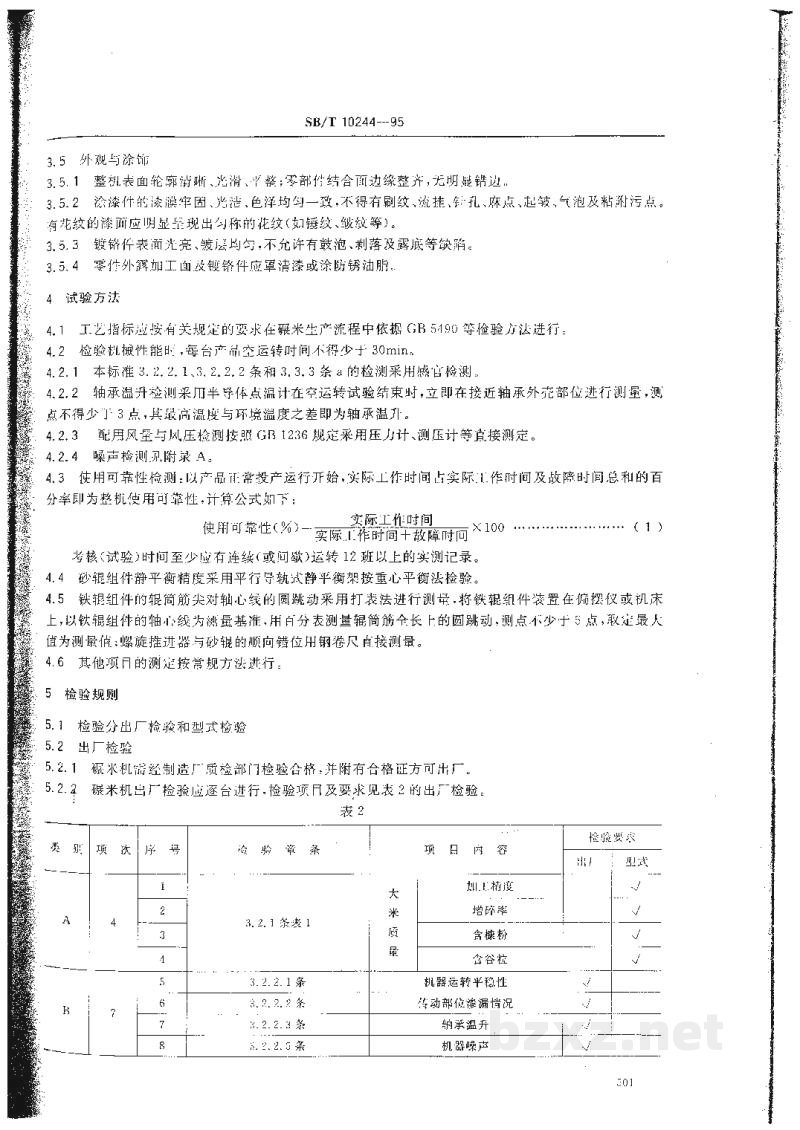 SB/T 10244-1995喷风碾米机通用技术条件 SB/T 10244-1995喷风碾米机通用技术条件