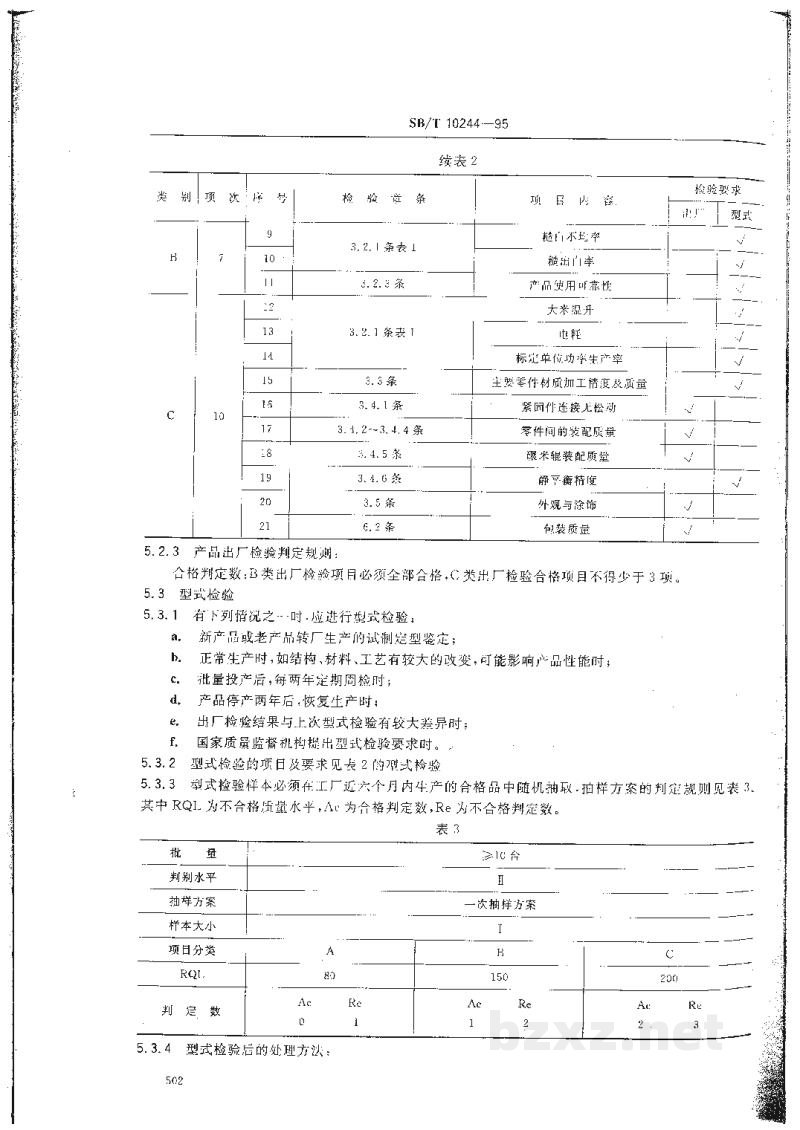 SB/T 10244-1995喷风碾米机通用技术条件 SB/T 10244-1995喷风碾米机通用技术条件