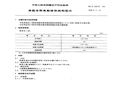 SC/T 8075-1994渔船冰鲜鱼舱绝热结构型式