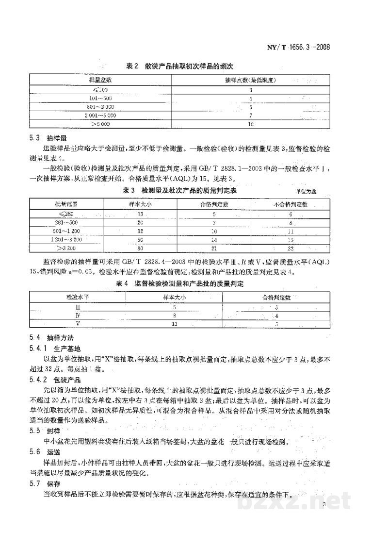NY/T 1656.3-2008花卉检验技术规范第3部分:盆花检验 NY/T 1656.3-2008花卉检验技术规范第3部分:盆花检验