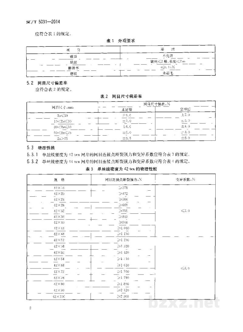 SC/T 5031-2014聚乙烯网片绞捻型 SC/T 5031-2014聚乙烯网片绞捻型