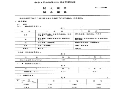 SC 127-1984鲜大黄鱼　鲜小黄鱼