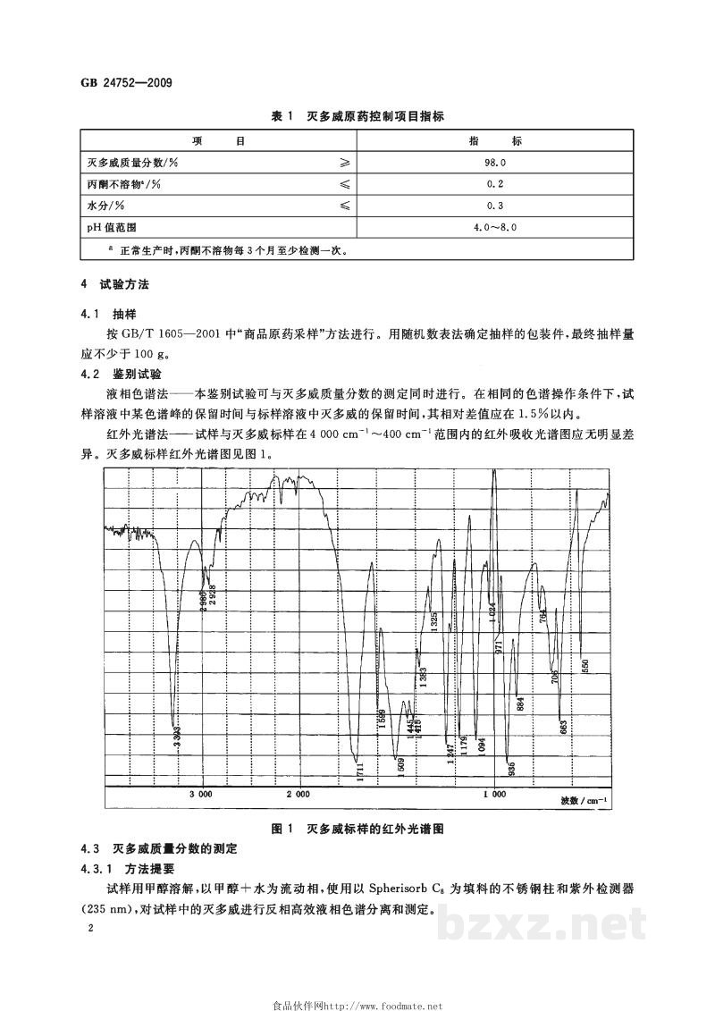 GB 24752-2009灭多威原药 GB 24752-2009灭多威原药