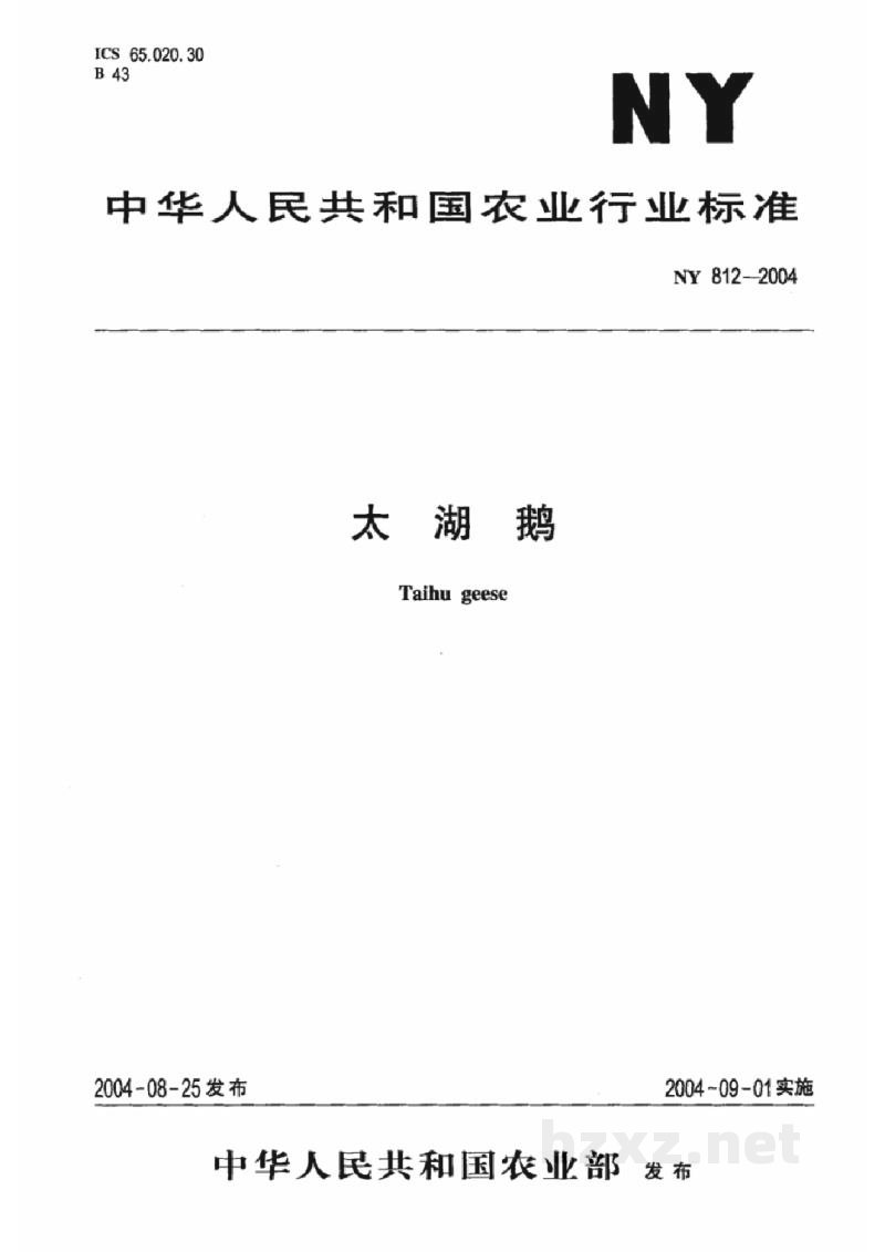 NY 812-2004太湖鹅 NY 812-2004太湖鹅
