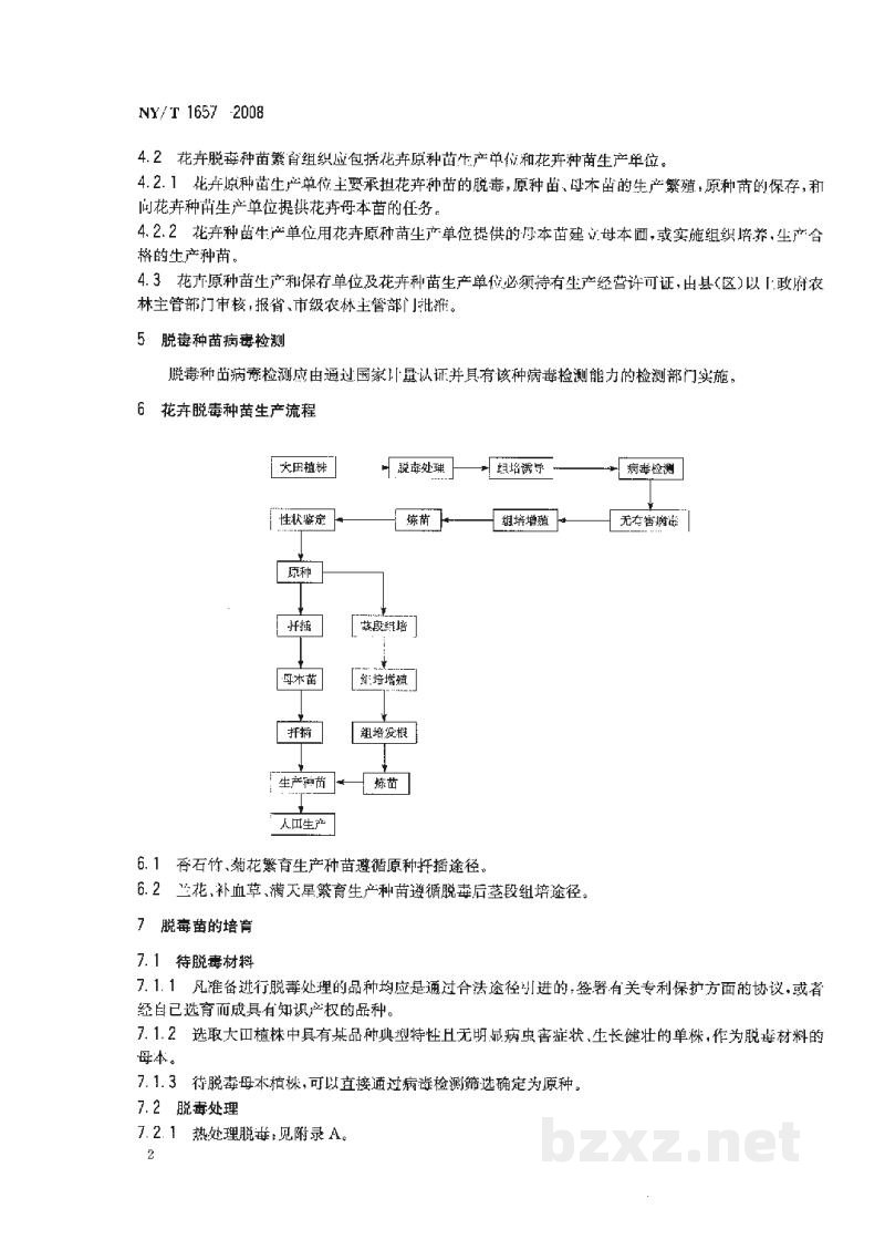 NY/T 1657-2008花卉脱毒种苗生产技术规程香石竹、菊花、兰花、补血草、满天星