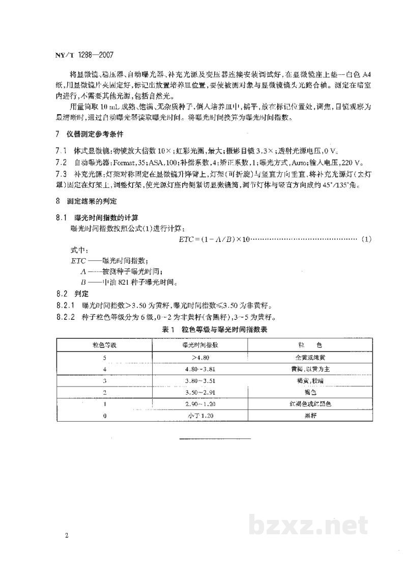 NY/T 1288-2007甘蓝型黄籽油菜种子颜色的鉴定 NY/T 1288-2007甘蓝型黄籽油菜种子颜色的鉴定