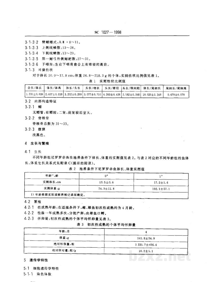 SC 1027-1998尼罗罗非鱼 SC 1027-1998尼罗罗非鱼