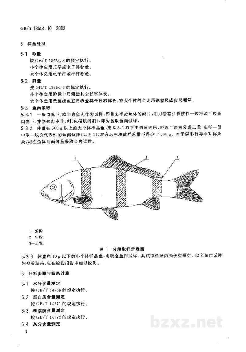 GB/T 18654.10-2002养殖鱼类种质检验 第10部分:肌肉营养成分的测定 GB/T 18654.10-2002养殖鱼类种质检验 第10部分:肌肉营养成分的测定