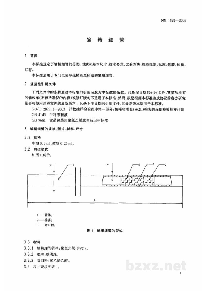 NY 1181-2006输精细管