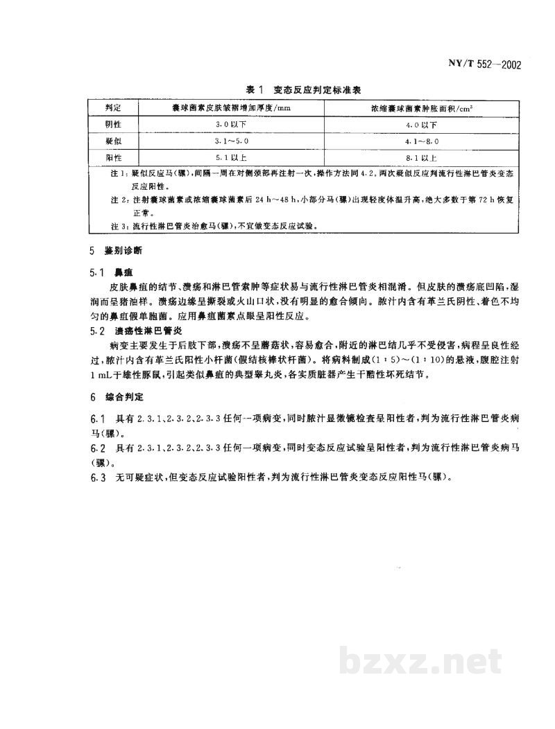 NY/T 552-2002流行性淋巴管炎诊断技术 NY/T 552-2002流行性淋巴管炎诊断技术