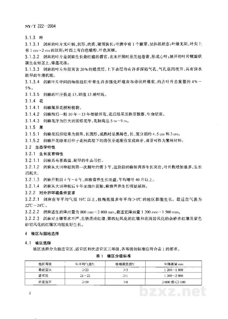 NY/T 222-2004剑麻栽培技术规程 NY/T 222-2004剑麻栽培技术规程
