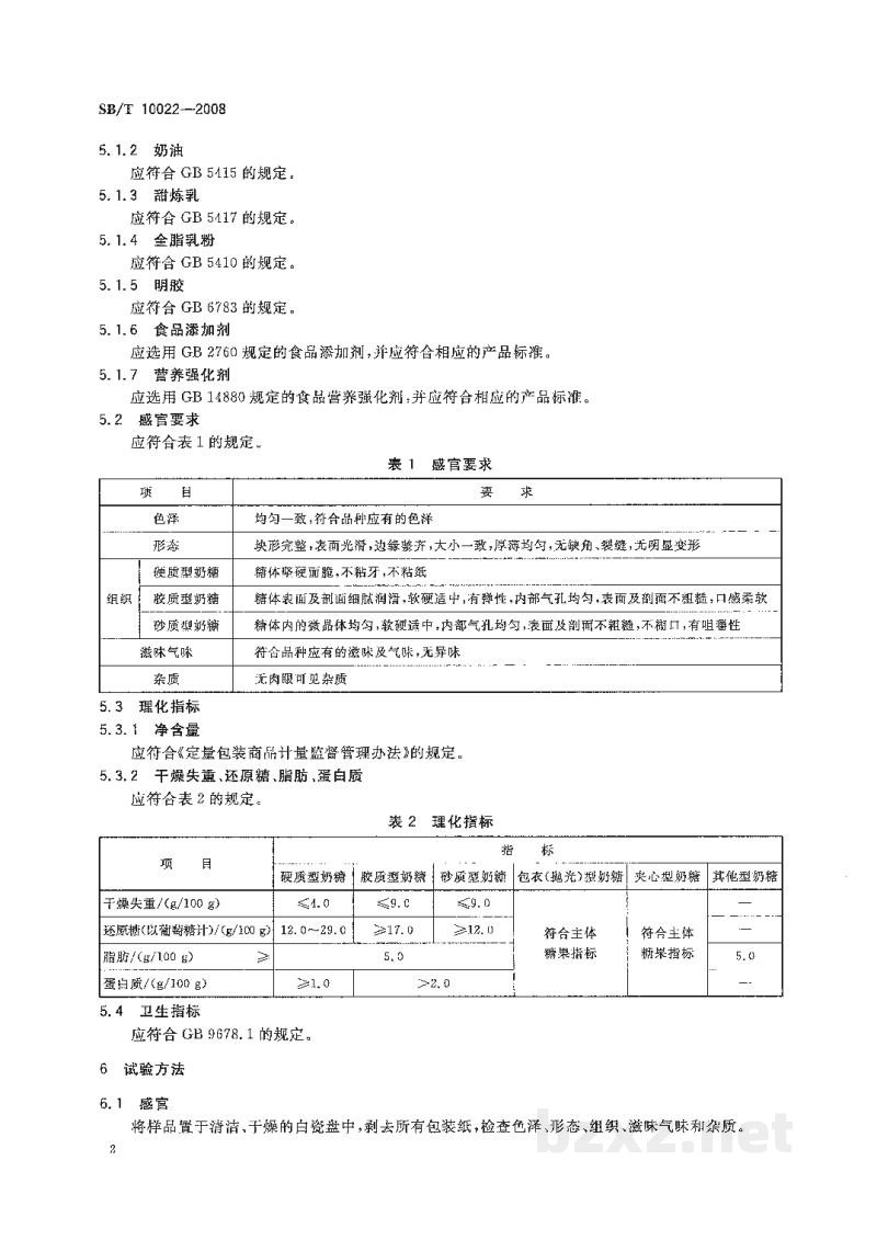 SB/T 10022-2008糖果 奶糖糖果 SB/T 10022-2008糖果 奶糖糖果