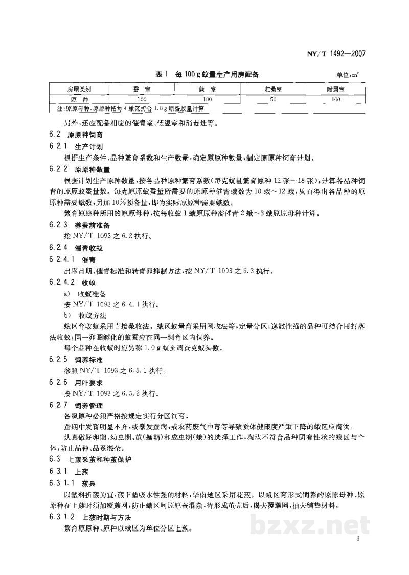 NY/T 1492-2007桑蚕原种繁育技术规程 NY/T 1492-2007桑蚕原种繁育技术规程
