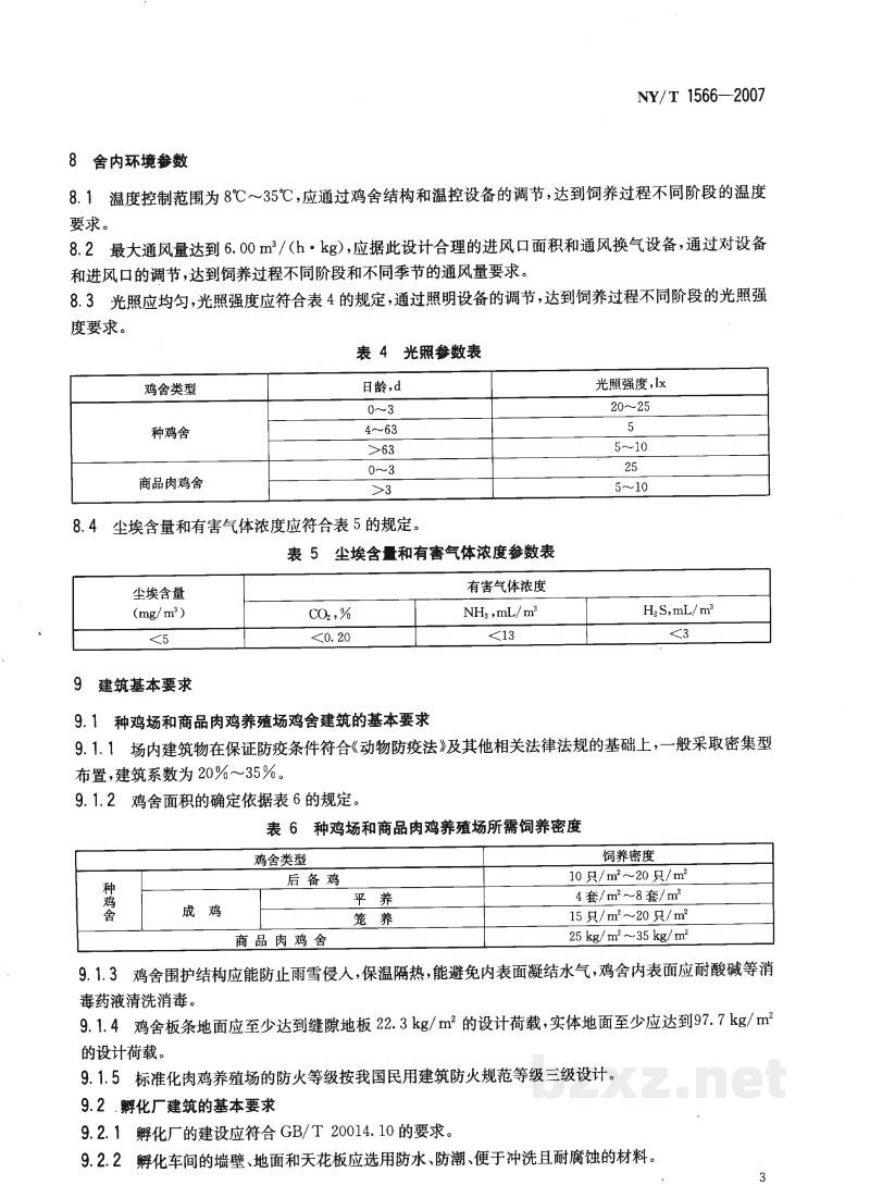 NY/T 1566-2007标准化肉鸡养殖场建设规范 NY/T 1566-2007标准化肉鸡养殖场建设规范