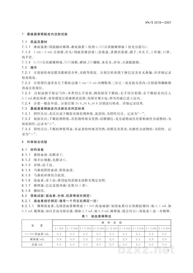 SN/T 2018-2007马鼻疽检疫技术规范 SN/T 2018-2007马鼻疽检疫技术规范