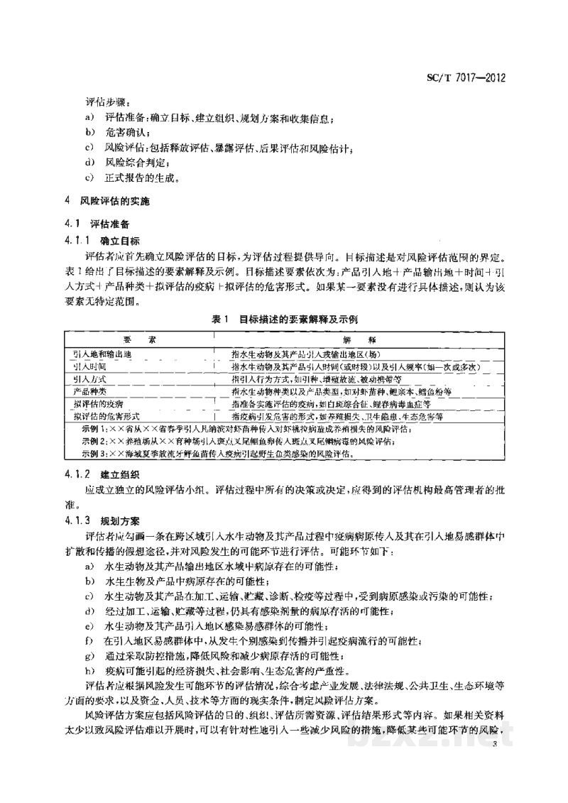 SC/T 7017-2012水生动物疫病风险评估通则 SC/T 7017-2012水生动物疫病风险评估通则