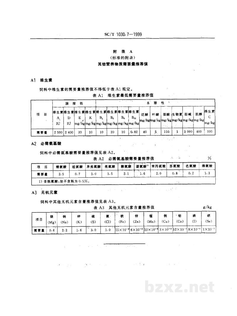 SC/T 1030.7-1999虹鳟养殖技术规范-配合颗粒饲料 SC/T 1030.7-1999虹鳟养殖技术规范-配合颗粒饲料