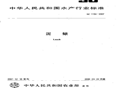 SC 1104-2007泥鳅