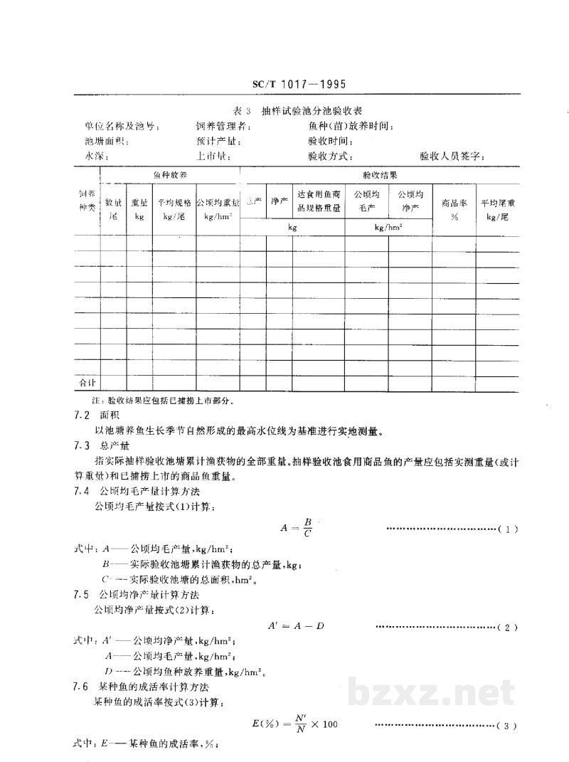 SC/T 1017-1995池塘养鱼验收规则 SC/T 1017-1995池塘养鱼验收规则