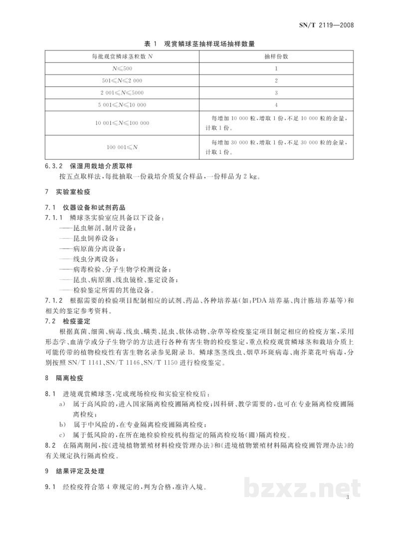 SN/T 2119-2008进境观赏鳞球茎检疫操作规程 SN/T 2119-2008进境观赏鳞球茎检疫操作规程