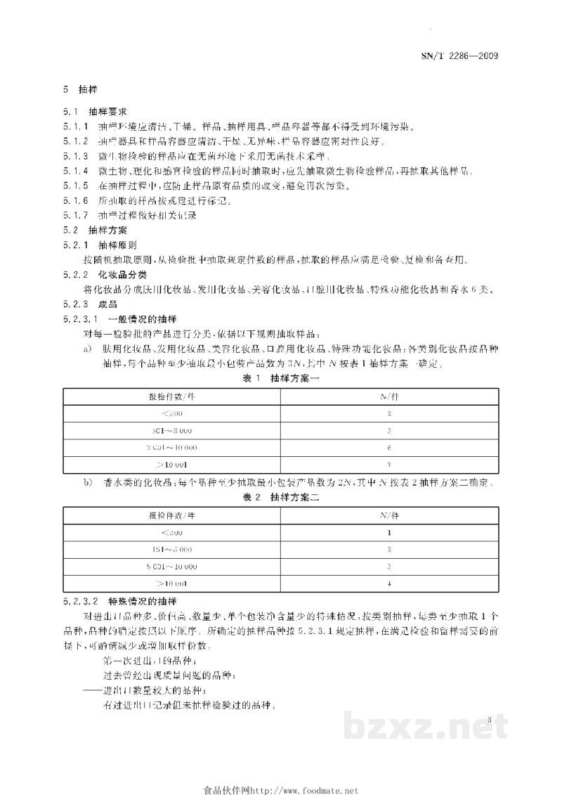 SN/T 2286-2009进出口化妆品检验检疫规程 SN/T 2286-2009进出口化妆品检验检疫规程