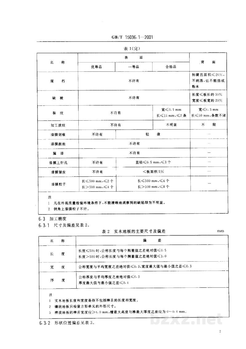 GB/T 15036.1-2001实木地板 技术条件 GB/T 15036.1-2001实木地板 技术条件
