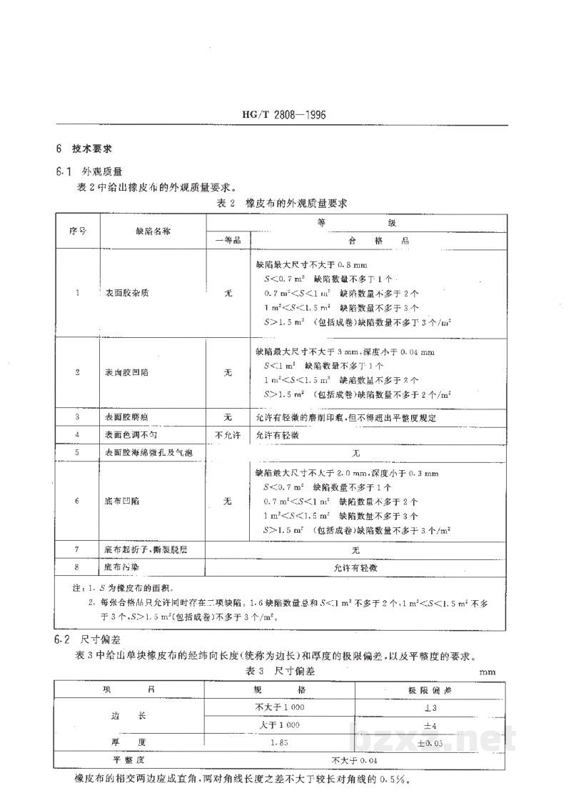 HG/T 2808-1996普通胶印橡皮布 HG/T 2808-1996普通胶印橡皮布