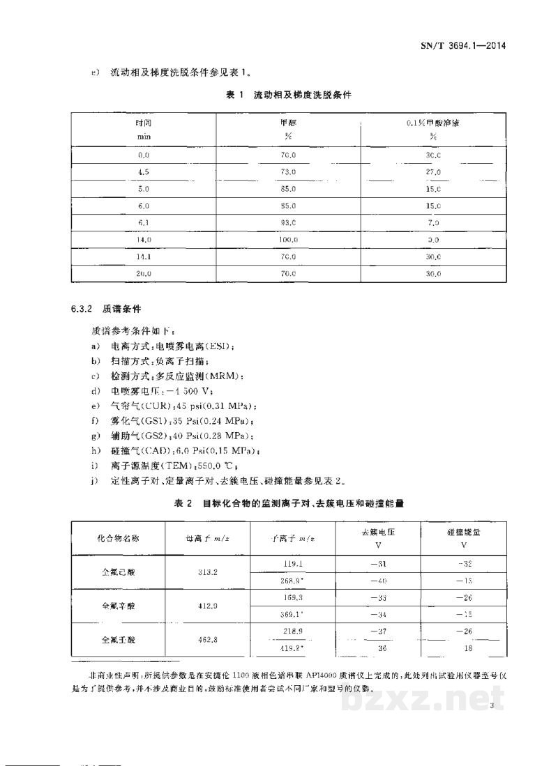 SN/T 3694.1-2014进出口工业品中全氟烷基化合物测定 第1部分:化妆品 液相色谱-串联质谱法 SN/T 3694.1-2014进出口工业品中全氟烷基化合物测定 第1部分:化妆品 液相色谱-串联质谱法