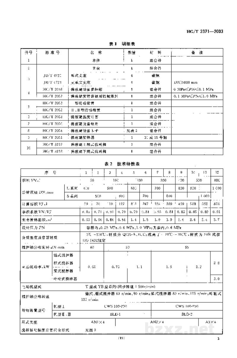 HG/T 2371-2003搪玻璃开式搅拌容器 HG/T 2371-2003搪玻璃开式搅拌容器