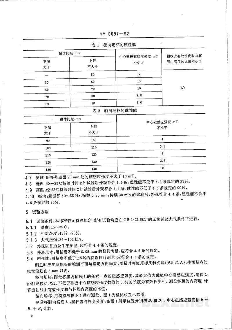 YY 0097-1992磁疗保健杯 YY 0097-1992磁疗保健杯